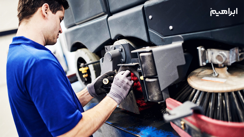 مراحل تعمیر سوییپر صنعتی