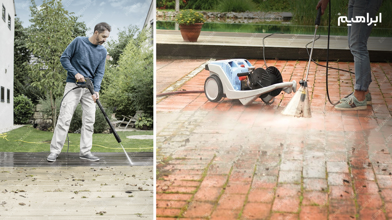 نظافت و شستشوی حیاط 