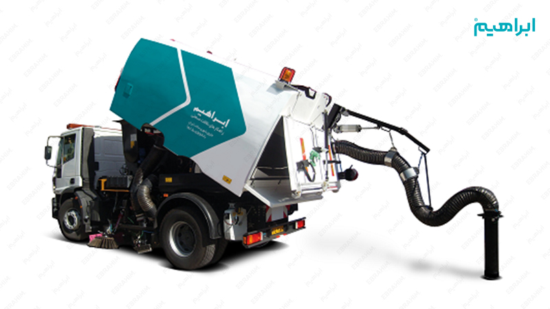 ماشین جاروی شهری ساخت ایران توسط شرکت ابراهیم در نمایشگاه ساخت‌وساز ۹۸