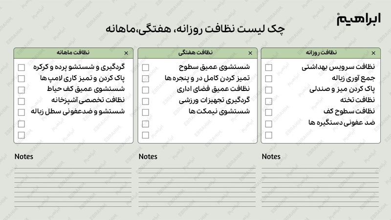 برنامه نظافتی مدرسه