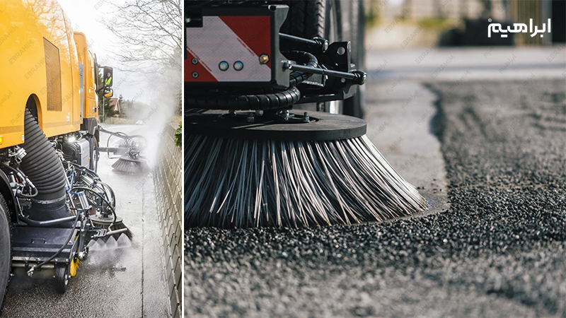 نظافت خیابان و ماشین جاروب شهرداری