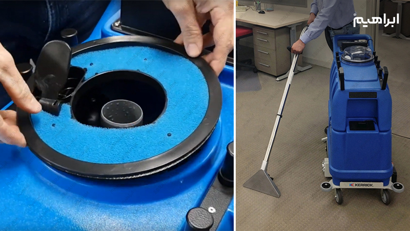 مونتاژ و تست عملکرد دستگاه فرشو و موکت شوی صنعتی