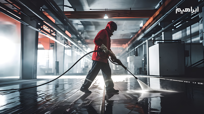 نظافت پاساژ با واترجت صنعتی