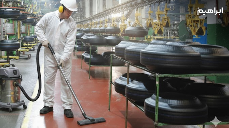 نظافت کارخانه لاستیک سازی