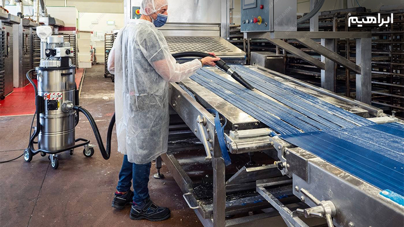 جاروبرقی صنعتی در نظافت صنایع غذایی