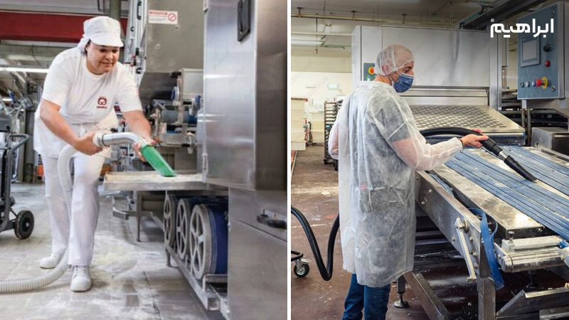 جاروبرقی صنعتی در نظافت صنایع غذایی