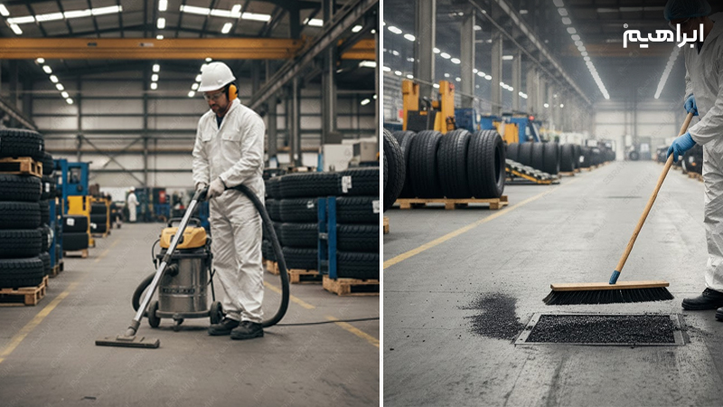 نظافت کارخانه تایرسازی