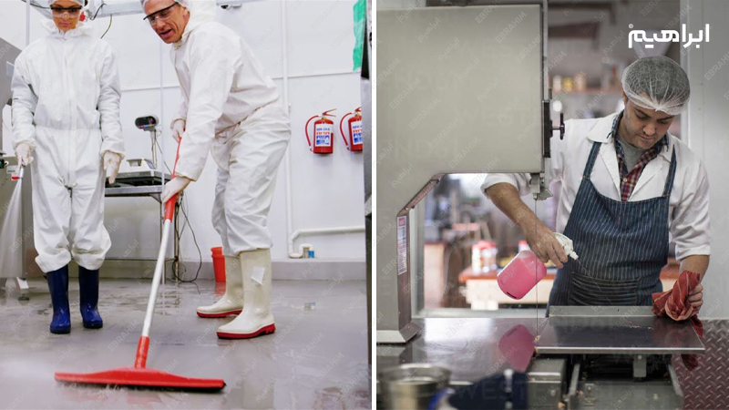 نظافت گوشت فروشی و فروشگاه فرآورده های پروتئینی