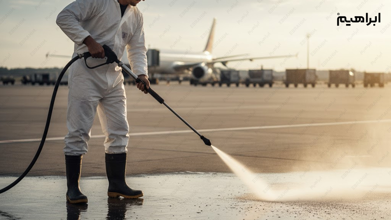 نظافت رمپ فرودگاه
