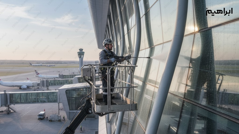 شستشوی نمای ساختمان فرودگاه