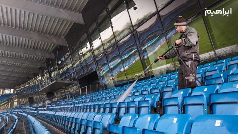 واترجت صنعتی در نظافت استادیوم