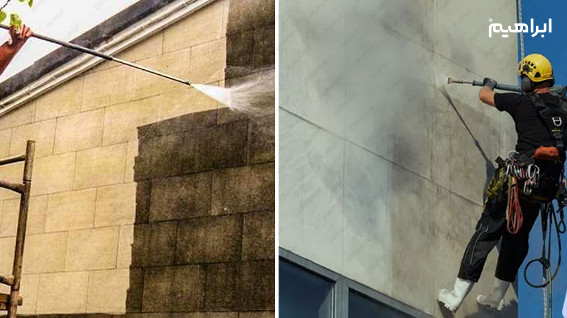 شستشوی نما با واتر سندبلاست