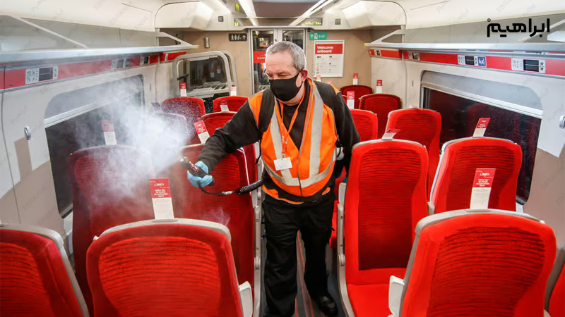 ضدعفونی سطوح داخلی قطار با بخارشوی صنعتی