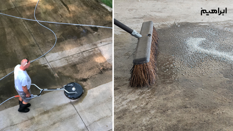 تمیز کردن سطوح بتن