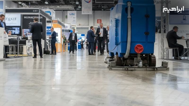 اسکرابر در نظافت سالن نمایشگاه