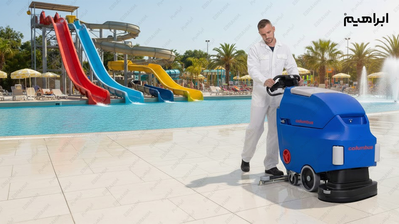 نظافت و شستشوی پارک آبی