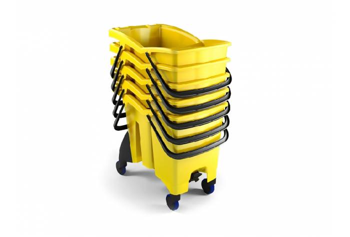 TWICE SPLIT TROLLEY WITH PRESS WRINGER-stackable
