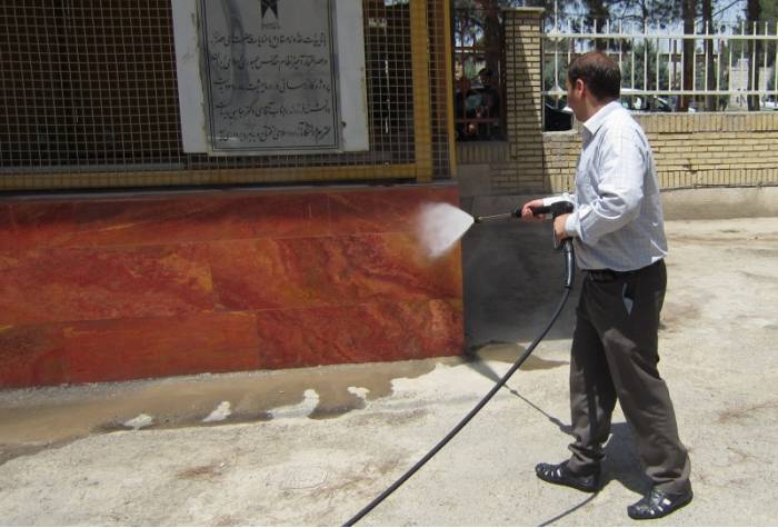 شستن دیوار با واترجت صنعتی